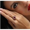 Image 1 : 14KT Yellow Gold 3.75ct Rubellite and Diamond Ring