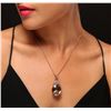 Image 2 : 14KT Rose Gold 31.81ct Amethyst and Diamond Pendant With Chain