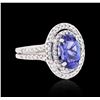 Image 2 : 14KT White Gold 2.66ct Tanzanite and Diamond Ring