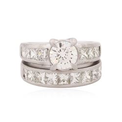 Platinum 3.93ctw Diamond Wedding Set