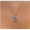 Image 2 : 14KT White Gold 1.36ct Tanzanite and Diamond Pendant With Chain