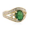 Image 2 : 14KT Yellow Gold 1.43ct Emerald and Diamond Ring