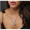 Image 2 : 14KT White Gold 7.37ct Tanzanite and Diamond Pendant With Chain