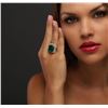 Image 2 : 14KT Yellow Gold 18.52ct Emerald and Diamond Ring