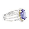 Image 2 : 14KT Two-Tone Gold 3.16ct Tanzanite and Diamond Ring