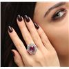 Image 2 : 14KT Rose Gold 8.25ct Amethyst and Diamond Ring