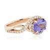 Image 2 : 14KT Rose Gold 2.03ct Tanzanite and Diamond Ring