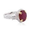 Image 2 : 14KT Two-Tone Gold 5.44ct Ruby and Diamond Ring