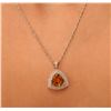 Image 2 : 14KT Two-Tone Gold 4.06ct Citrine and Diamond Pendant