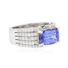 Image 2 : 14KT White Gold 3.40ct Tanzanite and Diamond Ring