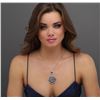 Image 1 : 14KT White Gold 4.40ctw Tanzanite and Diamond Pendant With Chain