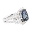 Image 2 : 18KT White Gold 4.68ct Tanzanite and Diamond Ring