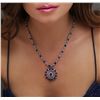 Image 2 : 18KT White Gold 42.63ctw Multi Color Sapphire and Diamond Necklace