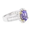 Image 2 : 14KT Two-Tone Gold 2.80ct Tanzanite and Diamond Ring