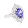 Image 2 : 18KT White Gold 3.19ct Tanzanite and Diamond Ring