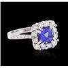 Image 2 : 14KT White Gold 1.41ct Tanzanite and Diamond Ring