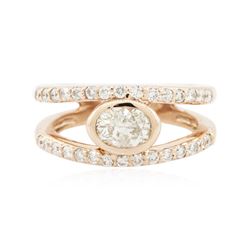 14KT Rose Gold 0.96ctw Diamond Ring