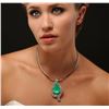 Image 2 : 14KT-18KT Yellow Gold GIA Certified 40.62ct Emerald & Diamond Pendant With Chain