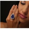Image 2 : 14KT White Gold GIA Certified 24.90ct Tanzanite and Diamond Ring