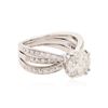 Image 2 : 18KT White Gold 3.66ctw Diamond Ring Wedding Set