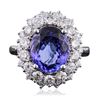 Image 1 : 14KT White Gold 4.33ct Tanzanite and Diamond Ring