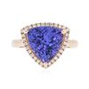 Image 1 : 14KT Rose Gold 6.28ct Tanzanite and Diamond Ring