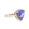 Image 2 : 14KT Rose Gold 6.28ct Tanzanite and Diamond Ring