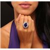 Image 1 : 14KT White Gold 14.82ct GIA Certified Tanzanite and Diamond Ring