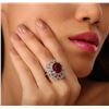 Image 2 : 14KT White Gold 8.15ct Ruby and Diamond Ring