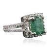 Image 2 : 18KT White Gold 2.84ct Emerald and Diamond Ring