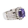 Image 2 : 14KT White Gold 3.88ct Tanzanite and Diamond Ring