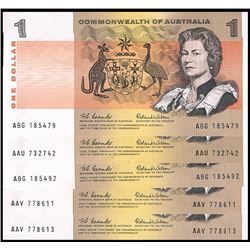 1966 Coombs/Wilson QEII One Dollar Note x 5