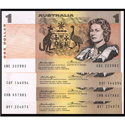 1976 Knight/Wheeler QEII One Dollar Note x 4