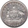 Image 1 : 1916-M Australian KGV Shilling - 30º Die Rotation