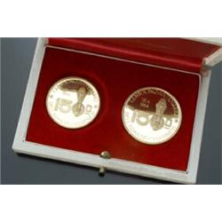 Two Italian Carabinieri Sesquicentennial Proof Gold Medals, 1814 - 1964 With origi...