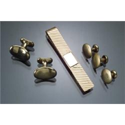 Assembled Gentleman's 14 and 18-Karat Yellow Gold Six Piece Dress Set, Tiffany & Co.<...