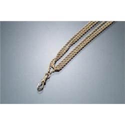 Victorian Opera Length 14-Karat Yellow Gold Twisted Rope Watch Chain Late 19th Cen...