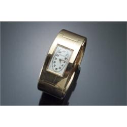 Swiss Tested 14-Karat Yellow Gold Manual Wind Bangle Watch, Longines Circa 1925<br...