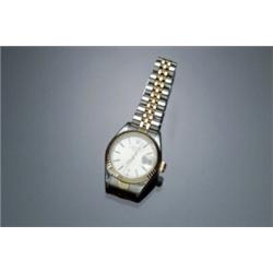 Lady's Swiss Stainless Steel and 18-Karat Yellow Gold Automatic Wristwatch, Rolex Oys...