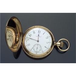 Antique American 14-Karat Yellow Gold Hunter Cased Pocketwatch, M.W. Galt Bro. & Co.,...