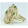 Image 3 : tsavorite 1.07 ct & Diamond 0.48 ct Ring 10.02  gr 14K Yellow   Gold