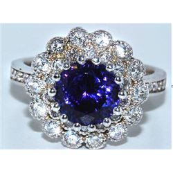 Tanzanite  4.31 ctw & Diamond Ring 18KW