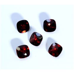 12.38 ct Garnet Cushion Cut/ Square 5Pcs