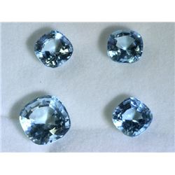 13.75 ct Aquamarine Cushion Cut 4 Pcs