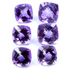 26.78 ct Amethyst Cushion Cut 6Pcs