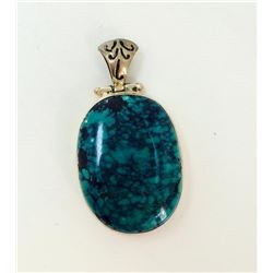Sterling  Silver .925 Turquoise Pendant 15.51g  Dim. 25x35mm