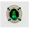 Image 4 : EMERALD SMALL 0.33CT / EMERALD 6.58CT, 18K Y/G RING 13.75GRAM / DIAMOND 1.33CT