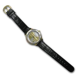 Men's Walking Liberty Half Dollar Watch - Black Leather Strap