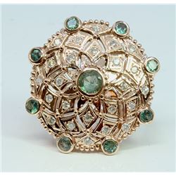 Alexandrite 1.0 ct & Diamond 0.46 ct Ring  9.83 gr 14 Rose Gold