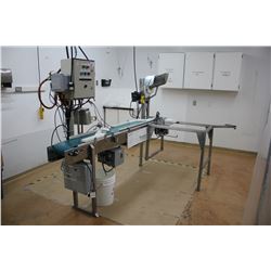 CUSTOM MANUFACTURED LIP BALM FILLER LINE W/ CONVEYOR, FILLER, CHILLER, PUMP, CAPPER, AND CAP SORTER